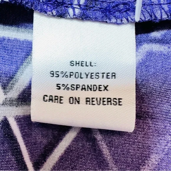 Calvin Klein Pleated Neck Diamond Pattern Sleeveless Blouse Purple Size Large - Picture 4 of 12